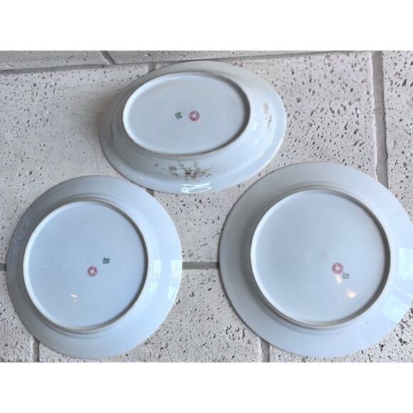 Vintage GDA CH Field Haviland Limoges France Floral Dinner Plates & Serving Dish - Picture 9 of 15